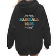 In My Baseball Mom Era Baseball Lover Groovy Vintage Retro Women Hoodie Back Print