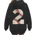 Baseball Mom Baseball Parent Number Two Baseball Gear 2 Women Hoodie Back Print