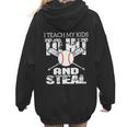 Baseball Mom Quote I Teach My Kids To Hit And Steal Women Hoodie Back Print Baseball Mom Quote I Teach My Kids To Hit And Steal Women Hoodie Back Print
