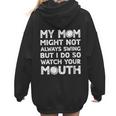 Baseball Mom Swing Watch Mouth Baseball Boy Women Hoodie Back Print Baseball Mom Swing Watch Mouth Baseball Boy Women Hoodie Back Print