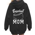 Baseball Mom For Women Family Matching Players Team Mommy Women Hoodie Back Print