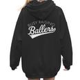 Busy Raising Ballers Baseball Mom & Parent Sports Women Hoodie Back Print