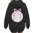 Coquette Baseball Mom Pink Bow Baseball Mama Women Hoodie Back Print Coquette Baseball Mom Pink Bow Baseball Mama Women Hoodie Back Print