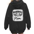 Custom Baseball Mom Number 54 Heart For Mom Women Hoodie Back Print