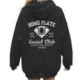 Home Plate Social Club Baseball Moms Group Tee Women Hoodie Back Print