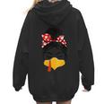 Messy Bun Baseball Mom Turkey Face Matching Thanksgiving Women Hoodie Back Print Messy Bun Baseball Mom Turkey Face Matching Thanksgiving Women Hoodie Back Print