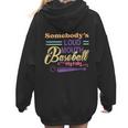 Proud Mama Somebody's Loud Mouth Baseball Mom Ball Women Hoodie Back Print
