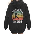 Vintage Baseball Mom Baseball Lover Women Hoodie Back Print