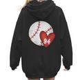 Womens Custom Baseball Mom Number 94 Heart For Mom Mommy Women Hoodie Back Print