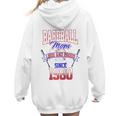 Baseball Mom Loud & Proud Since 1980 Raglan Baseball Tee Women Hoodie Back Print