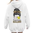 Busy Raising Ballers Tennis Baseball Mom Messy Bun Leopard Women Hoodie Back Print Busy Raising Ballers Tennis Baseball Mom Messy Bun Leopard Women Hoodie Back Print