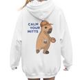 Capybara Calm Your Mitts Baseball Mom Sport Lover Tee Women Hoodie Back Print