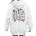 Hey Batter Batter Swing Graphic For Baseball Moms Women Hoodie Back Print