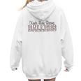 Kinda Busy Raising Ballers Funny Baseball Mom Mother's Day Premium Tri-Blend Women Hoodie Back Print