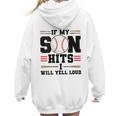 If My Son Hits I Will Yell Loud Baseball Mom Women Hoodie Back Print