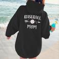 Baseball Mom Cute Grandson Player Arrow Heart Family Women Hoodie Back Print