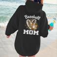 Baseball Mom Leopard Heart Matching Family Women Hoodie Back Print