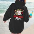 Baseball Mom Leopard Heart Mother's Day Girls Women Hoodie Back Print Baseball Mom Leopard Heart Mother's Day Girls Women Hoodie Back Print