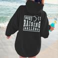 Busy Raising Ballers Graphic For Baseball Moms Women Hoodie Back Print
