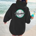 Cute Mama Script Font On Baseball Mom Women Hoodie Back Print