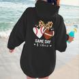 Game Day Vibes Football Baseball Mom Heart Women Hoodie Back Print