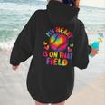 My Heart Is On That Field Cute Baseball Mom Women Women Hoodie Back Print
