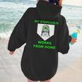 Messy Bun Baseball Mom My Stepchild Works From Home Women Hoodie Back Print