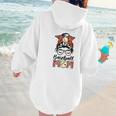 Baseball Mom Game Day Messy Bun Leopard Mother's Day Women Hoodie Back Print Baseball Mom Game Day Messy Bun Leopard Mother's Day Women Hoodie Back Print