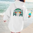 Baseball Mom Rainbow Game Day Women Hoodie Back Print