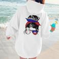 Haitian Baseball Mom Haiti Flag Baseball Girl Women Hoodie Back Print