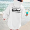 Retro Baseball Mama Groovy Baseball Mom Women Hoodie Back Print