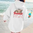 Retro Coffee Baseball Mama Mother's Day Baseball Mom Premium Women Hoodie Back Print