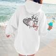 That's My Boy Leopard Heart Baseball Mom Premium Women Hoodie Back Print