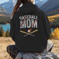 Baseball Mom Crossed Bats With Ball On Fire Distressed Women Hoodie Back Print