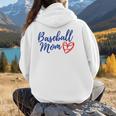 Cute Baseball Mom Heart Matching Mama Mother's Day Women's Women Hoodie Back Print Cute Baseball Mom Heart Matching Mama Mother's Day Women's Women Hoodie Back Print
