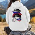 Haitian Baseball Mom Haiti Flag Baseball Girl Women Hoodie Back Print