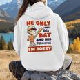 Loves Bat And His Momma Baseball Mom Women Hoodie Back Print Loves Bat And His Momma Baseball Mom Women Hoodie Back Print