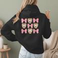 Baseball Mom Sister Tween Teen Girl Girly Pink Bow Preppy Women Hoodie Back Print