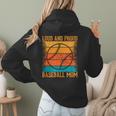 Loud And Proud Baseball Mom Vibrant Colorful Stripe Women Hoodie Back Print Loud And Proud Baseball Mom Vibrant Colorful Stripe Women Hoodie Back Print
