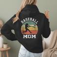 Vintage Baseball Mom Baseball Lover Women Hoodie Back Print