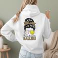 Busy Raising Ballers Tennis Baseball Mom Messy Bun Leopard Women Hoodie Back Print Busy Raising Ballers Tennis Baseball Mom Messy Bun Leopard Women Hoodie Back Print