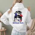 French Baseball Mom France Messy Bun Women Hoodie Back Print