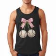 Baseball Girls Women Coquette Pink Bow Baseball Men Tank Top