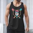 Baseball 6 Year Old Ice Cream Drip 6th Birthday Boys Player Men Tank Top