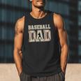 Baseball Dad Distressed Bold Stitch Graphic Sports Father Men Tank Top