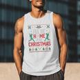 I’Ll Be Home For Christmas Baseball Ugly Sweater Art Men Tank Top