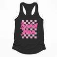 Baseball Mom And Pink Grid Sports Mother Mama Player Flowy Tank