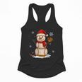 Baseball Snowman Merry Christmas Holiday Sports Xmas Pajamas Flowy Tank