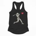 Valentines Day Baseball Batter Silhouette Heart Men Boy Kids Flowy Tank