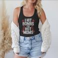 Baseball Joke Tee I Hit Bombs For Hot Moms Player Pitcher Flowy Tank